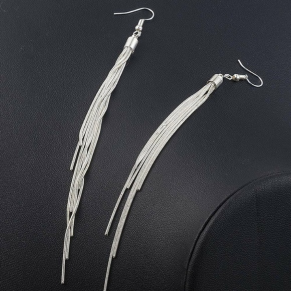 New Tassel Dangle Silver Earrings - Picture 4 of 6